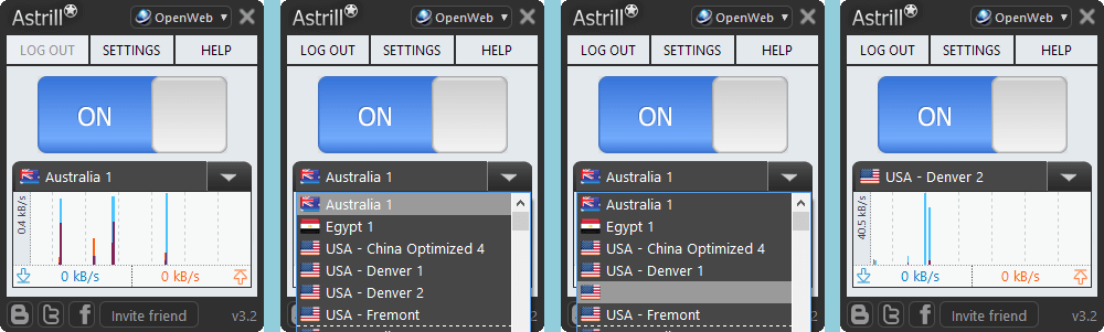 OpenWeb के साथ Astrill VPN नेटवर्क से कनेक्ट करना