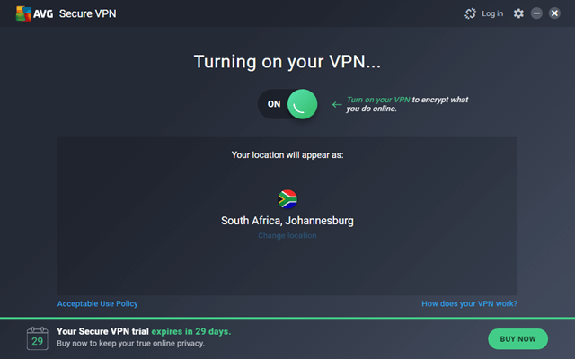 აფრიკაში AVG VPN სერვერთან დაკავშირება