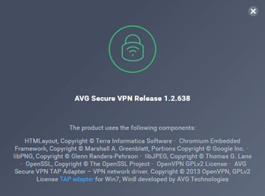 ინფორმაცია AVG Secure VPN კლიენტის ვერსიის შესახებ