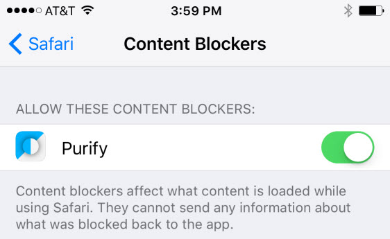 Aktifkan Purify Ad Blocker