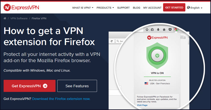 ExpressVPN Töltse le a Firefox kiterjesztéseit