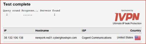 CyberHost VPN Leaktest per Safari