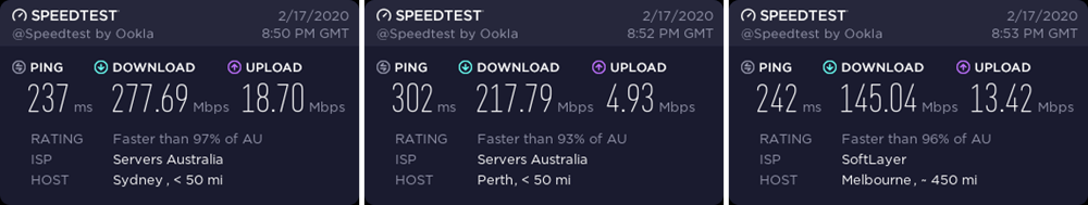 تست سرعت ExpressVPN استرالیا
