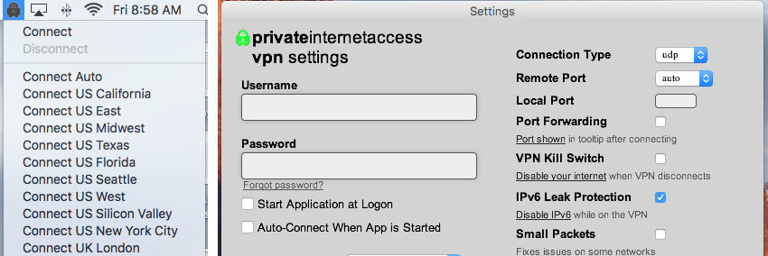 برنامه PIA Mac VPN