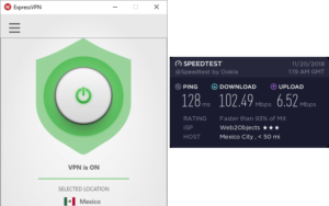 ExpressVPNメキシコ速度テスト