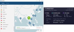 नॉर्डवीपीएन थाईलैंड की गति परीक्षण