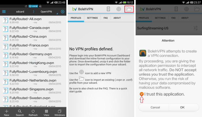 BolehVPN Android პროგრამა