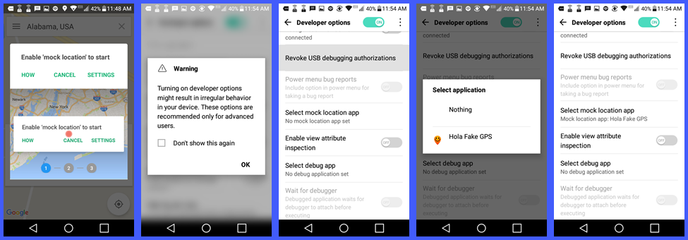 راه اندازی GPS Hola برای Android