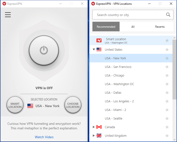 מיקומי שרת ExpressVPN