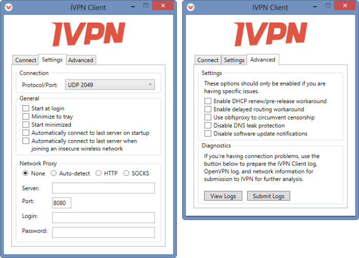 IVPN Windows 클라이언트