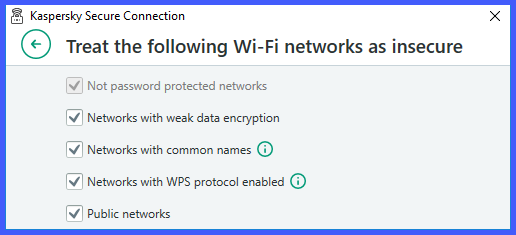 안전하지 않은 Wi-Fi 네트워크 분류 규칙