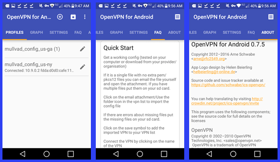 OpenVPN untuk Bantuan Android dan Maklumat Versi