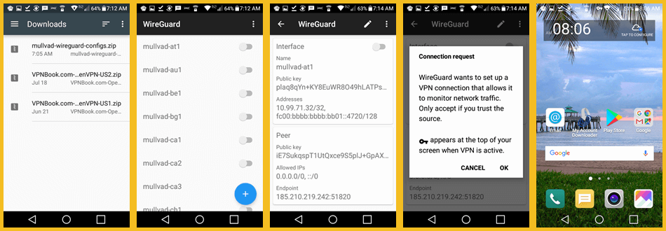 Menyambung ke Pelayan VPN Mullvad WireGuard Menggunakan Telefon Android Anda