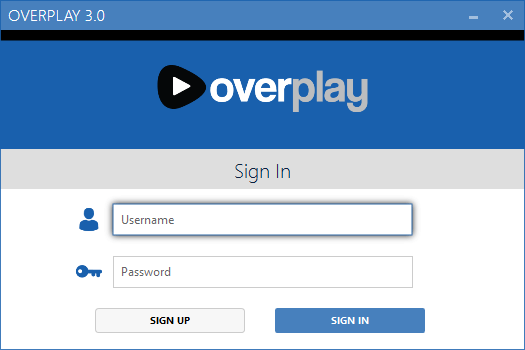 OverPlay - כניסה של Windows