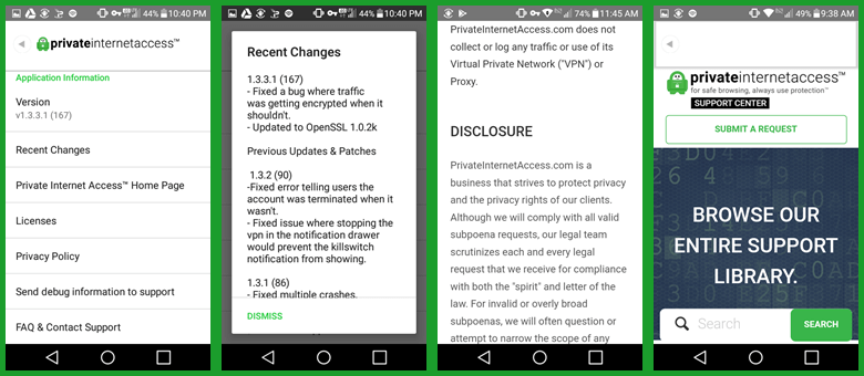 Maklumat Aplikasi Android Akses Internet Peribadi