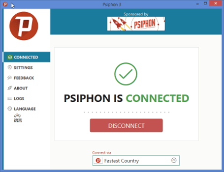 Sambungan Awal Pelanggan Psiphon Windows