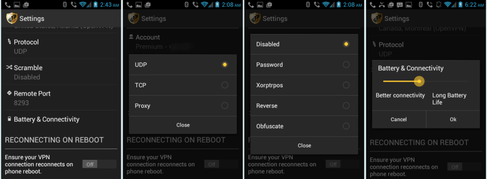 Instellingen voor StrongVPN Android-apps
