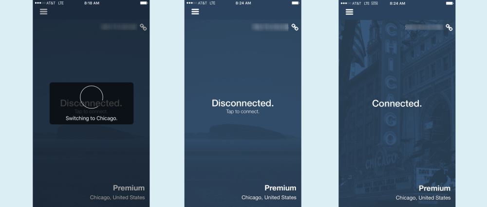 StrongVPN iOSアプリChicago Connection