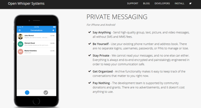 TextSecure Messenger