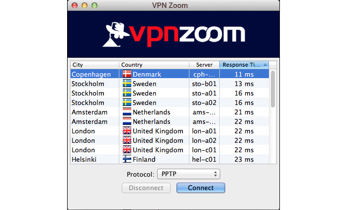 VPNZoom मैक क्लाइंट