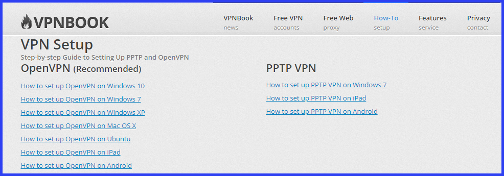 Handleidingen voor handmatige VPNBook-installatie